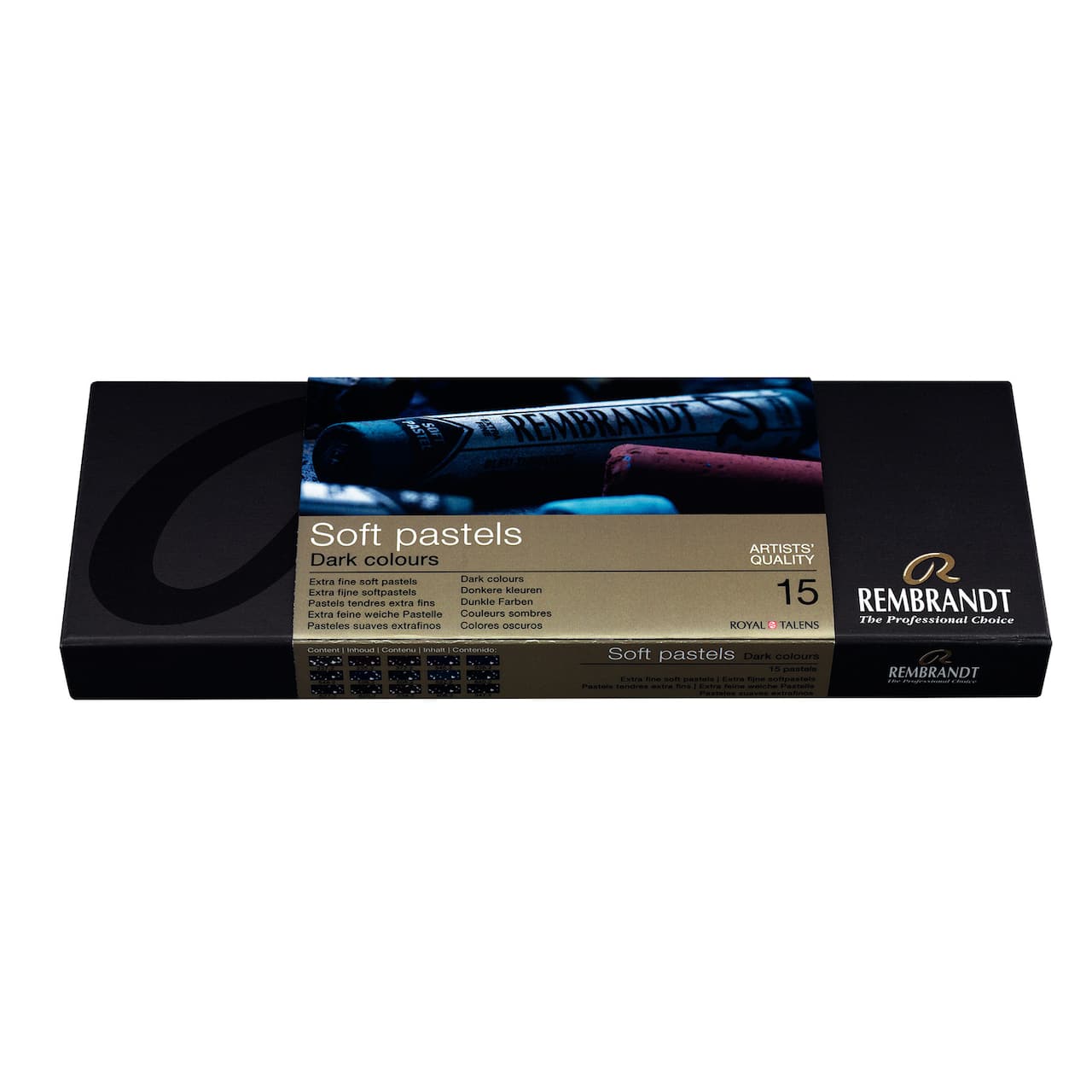 Rembrandt 15 Color Dark Shade Selection Soft Pastel Set